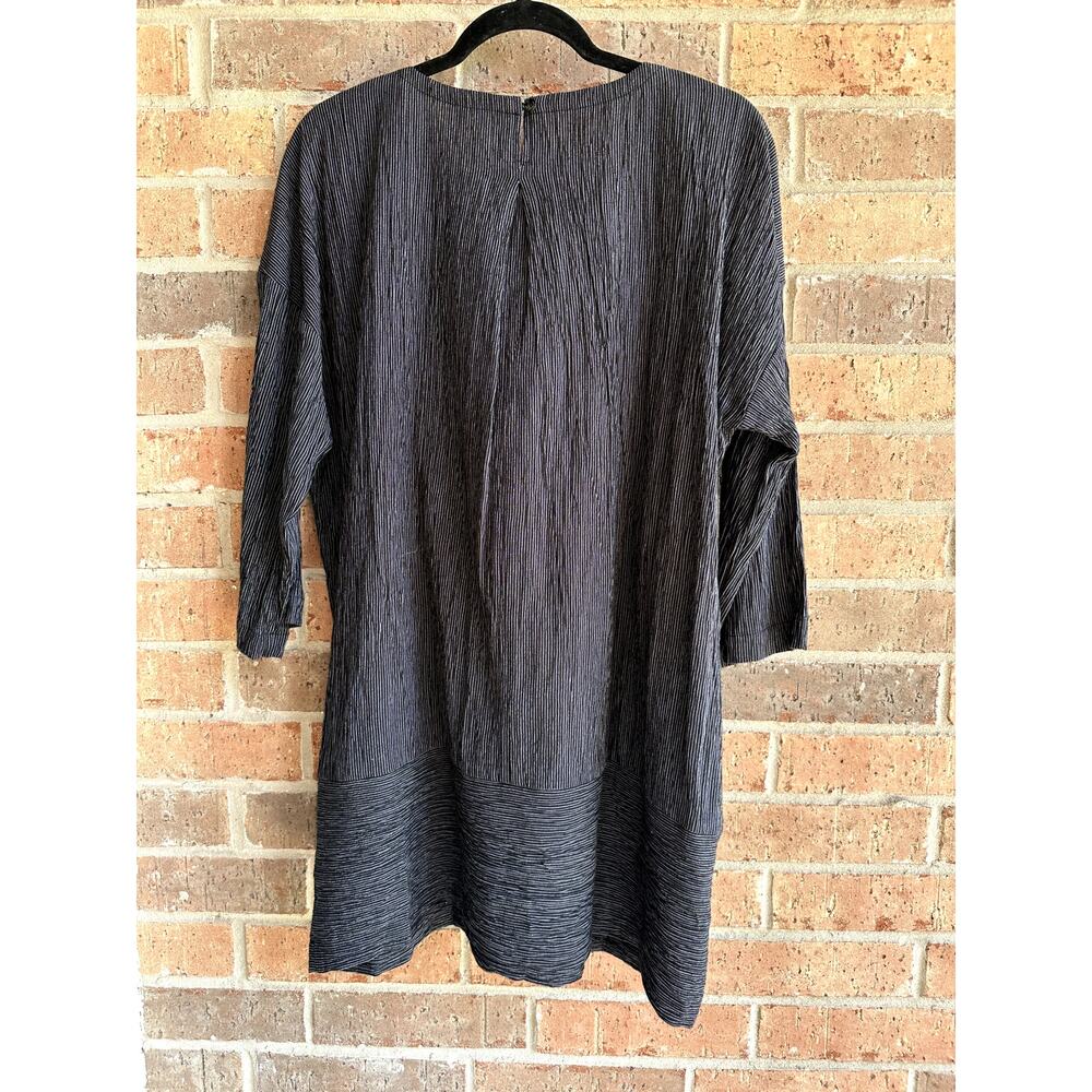 Elieen Fisher Black/White Tencel Organic Cotton Dress With Pocket Size Small - Picture 2 of 7